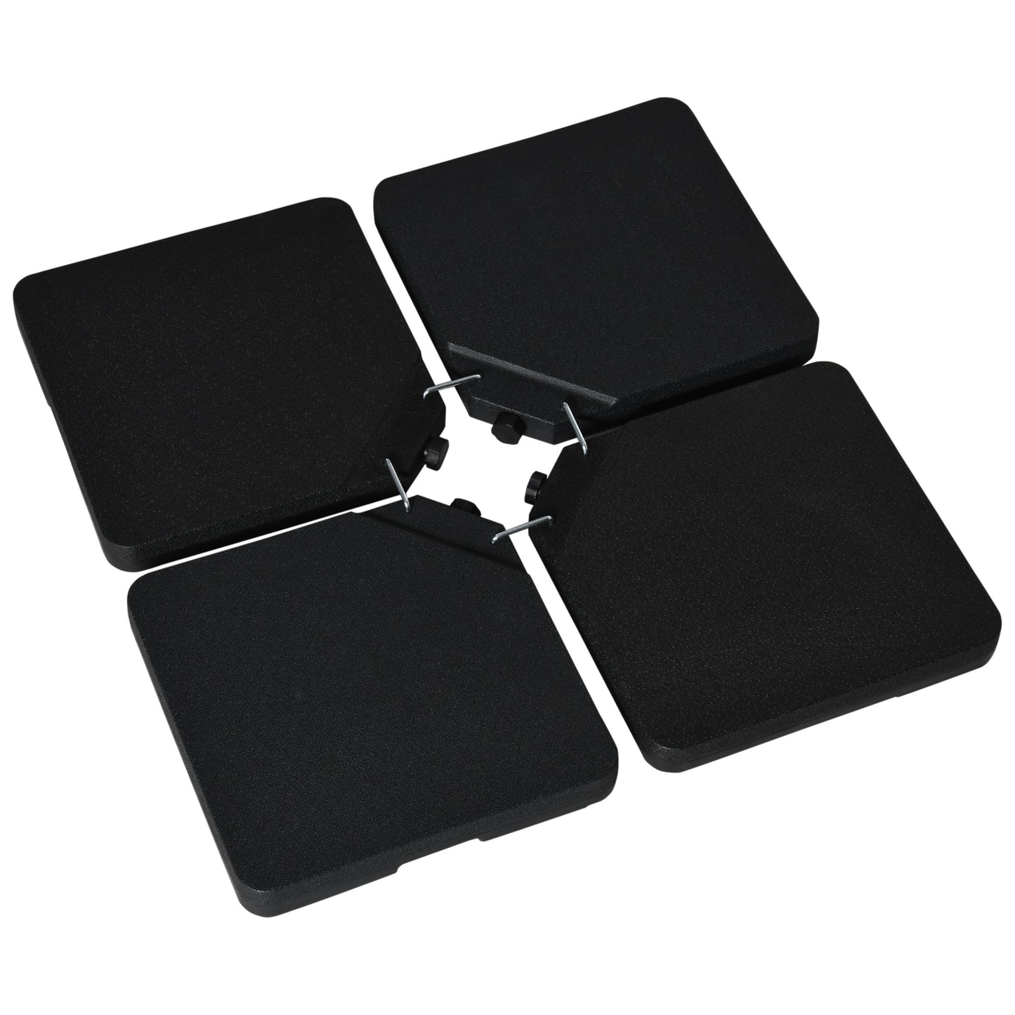 Outsunny Peso Para Base De Sombrilla Cuadrado De 4 Piezas Negro_0