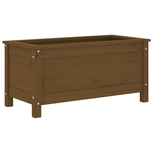 Jardinera Madera Maciza De Pino Marrón Miel 82,5x40x39 Cm_0