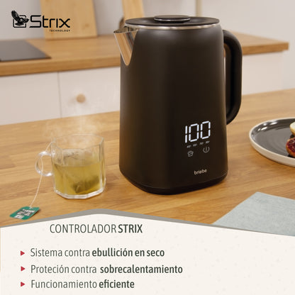 Briebe I-black Hervidor Agua Eléctrico 1,7lregulador De Temperatura Digital 45°c A 100°c, Libre De Bpa, Kt1175blk_5