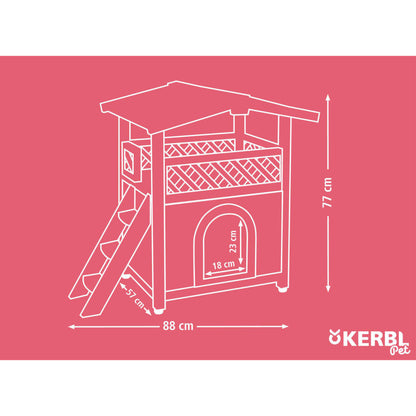 Kerbl Casa Para Gatos Tyrol Alpin Marrón Claro 88x57x77 Cm_2