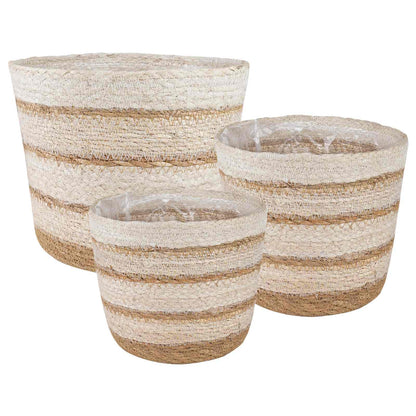 3 Uds. Natural, Y Beige Ø26 X 19 Cm 100% Hierba Marina_0