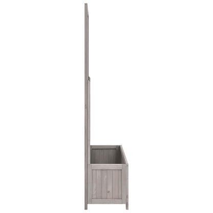 Jardinera Con Enrejado Gris 70x30x135 Cm Madera Maciza De Abeto_2