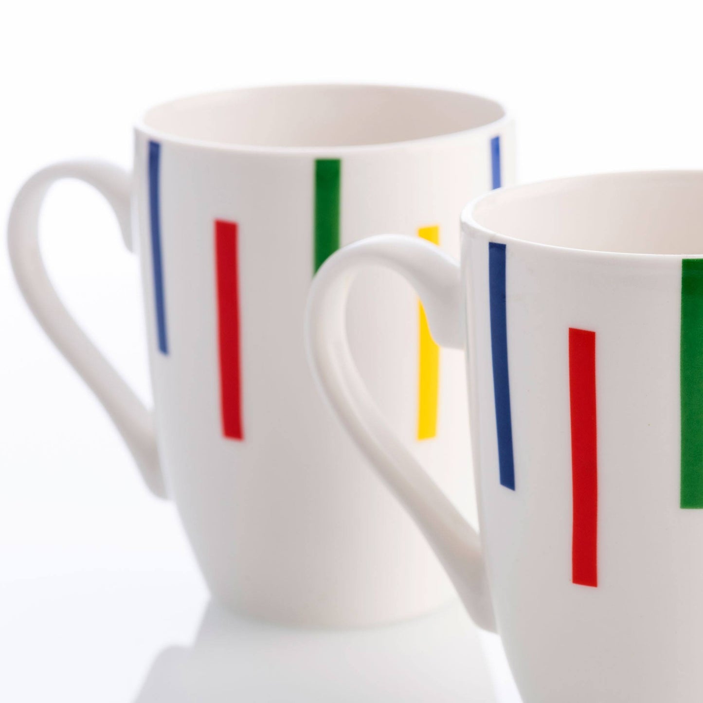 1pc Taza 11cm En Porcelana Con Diseño De Rayas De Colores_1