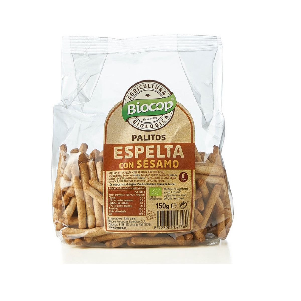 Palitos de Espelta e Sésamo Biocop 150 g