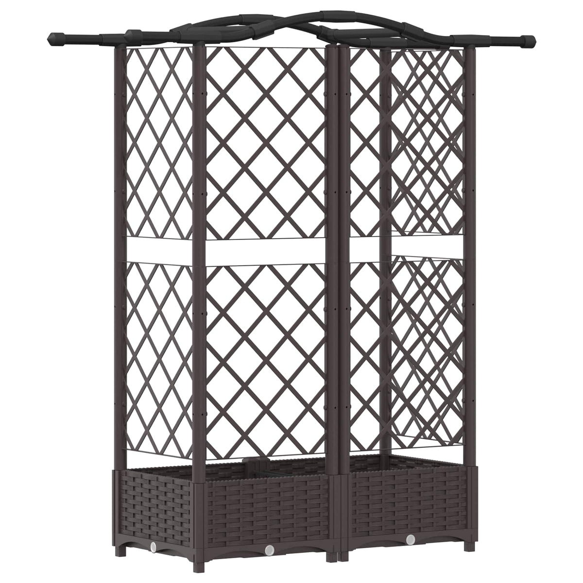Cama Elevada Con Trellis Y Techo Marrón 124 X 40 X 123 Cm Pp_4