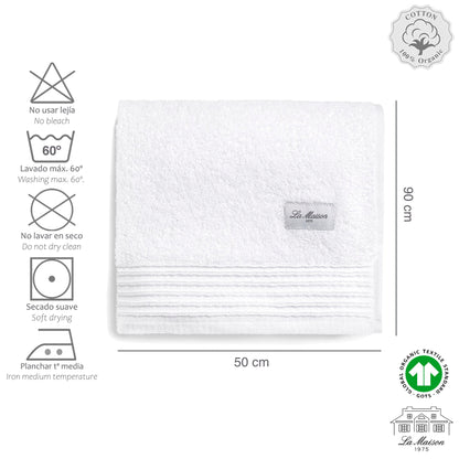 Toalla 50x90 Cm 100% Algodón Color Blanco - La Maison_1