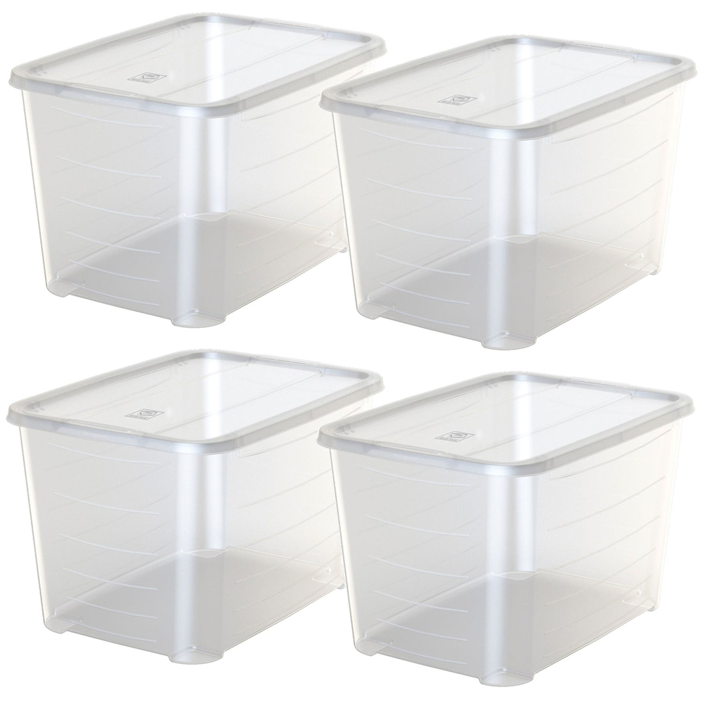 4x Caja De Plástico Con Tapa Life Story 19l_0