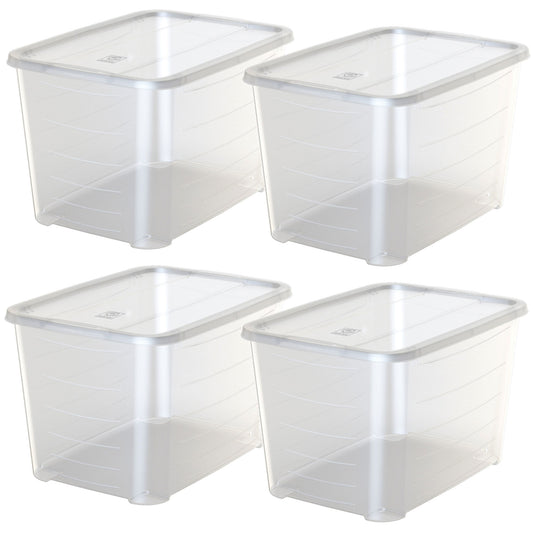 4x Caja De Plástico Con Tapa Life Story 19l_0