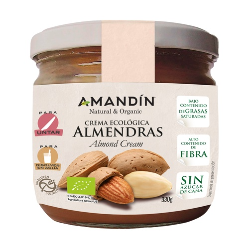 Creme de Amêndoa Biológica Sem Açúcar Amandin 330 g
