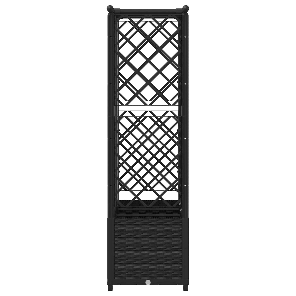 Cama Elevada Con Trellis Y Techo Negro 163,5 X 40 X 136 Cm Pp_3