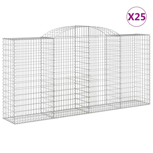 Cestas Gaviones 25 Uds Forma De Arco Hierro 300x50x140/160 Cm_0