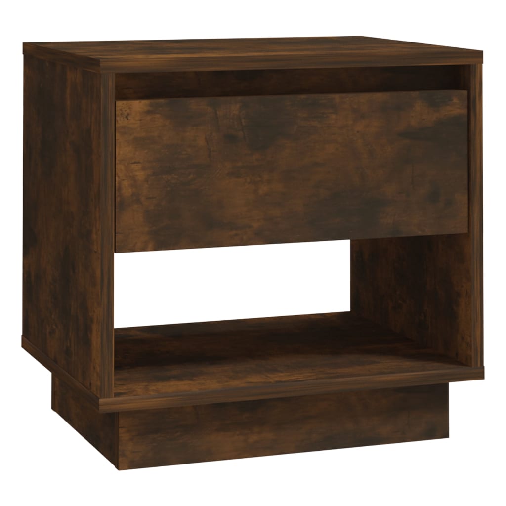 Mesita De Noche Madera De Ingeniería Roble Ahumado 45x34x44 Cm_0