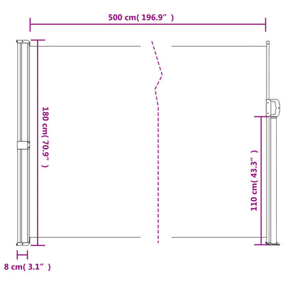 Vidaxl Toldo Lateral Retráctil Terracota 180x500 Cm_2