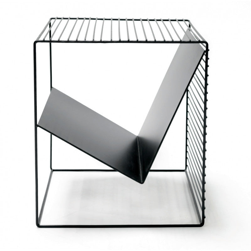 Sofa End, Revistero, Mesa Auxiliar Metal Negro Industrial 40x35x45cm- Muebles De Salon- Sofa End_1