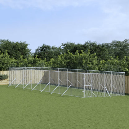 Vidaxl Perrera De Exterior Acero Galvanizado Plateado 4x16x2 M_1