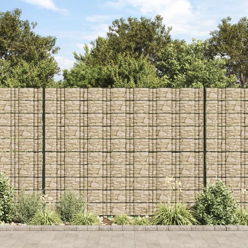 Pantalla De Privacidad Jardín Pvc Look Piedra Beige 35x0,19 M / Vetonek_3
