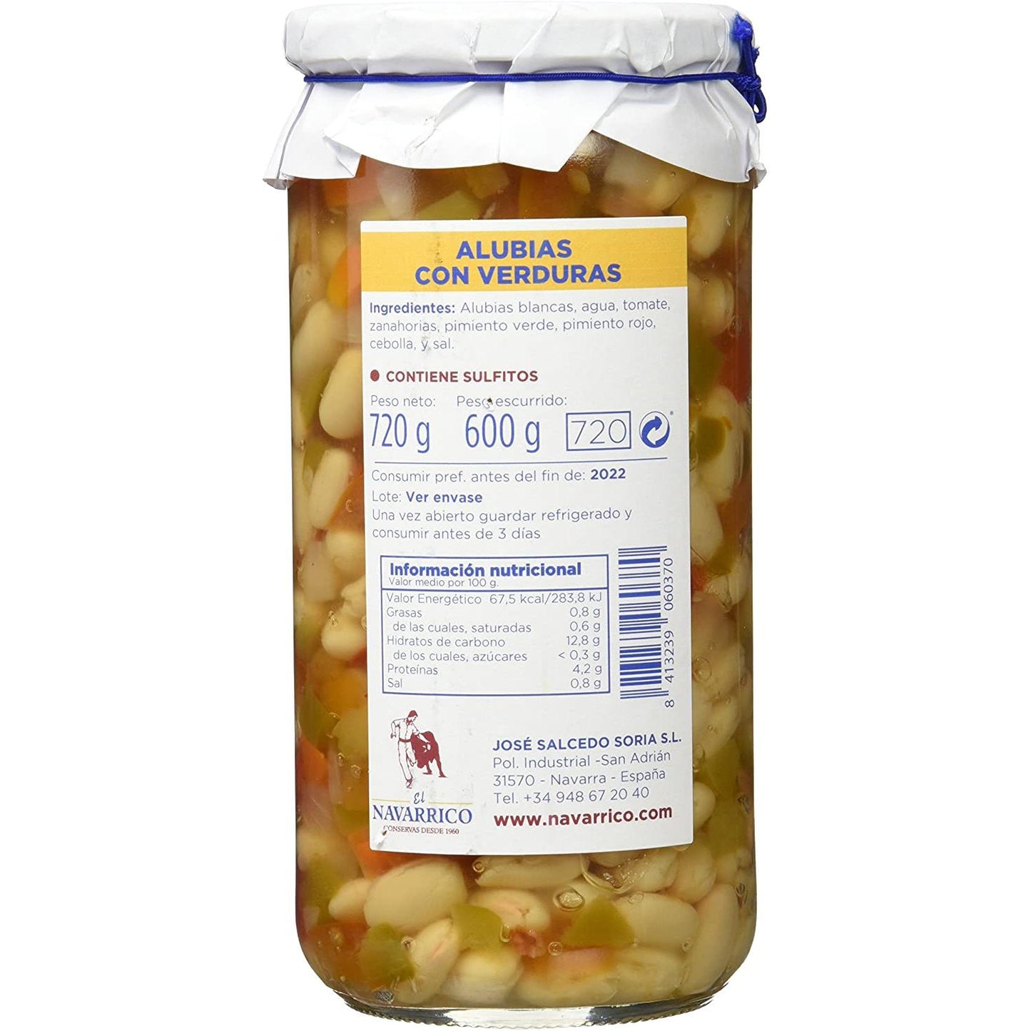 Feijão com legumes El Navarrico frasco 720 ml