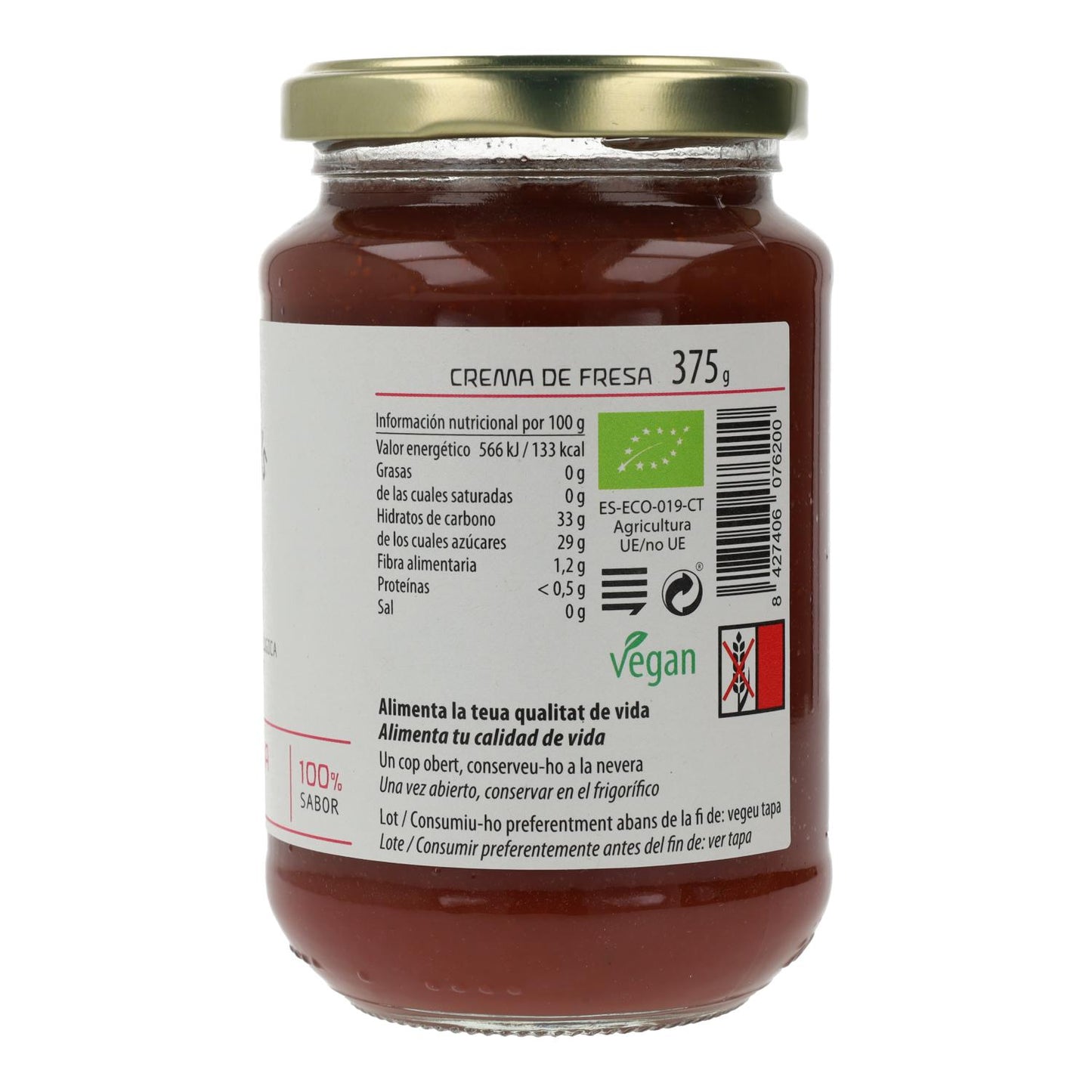 Geleia de morango biológica Cal Valls, 375 g