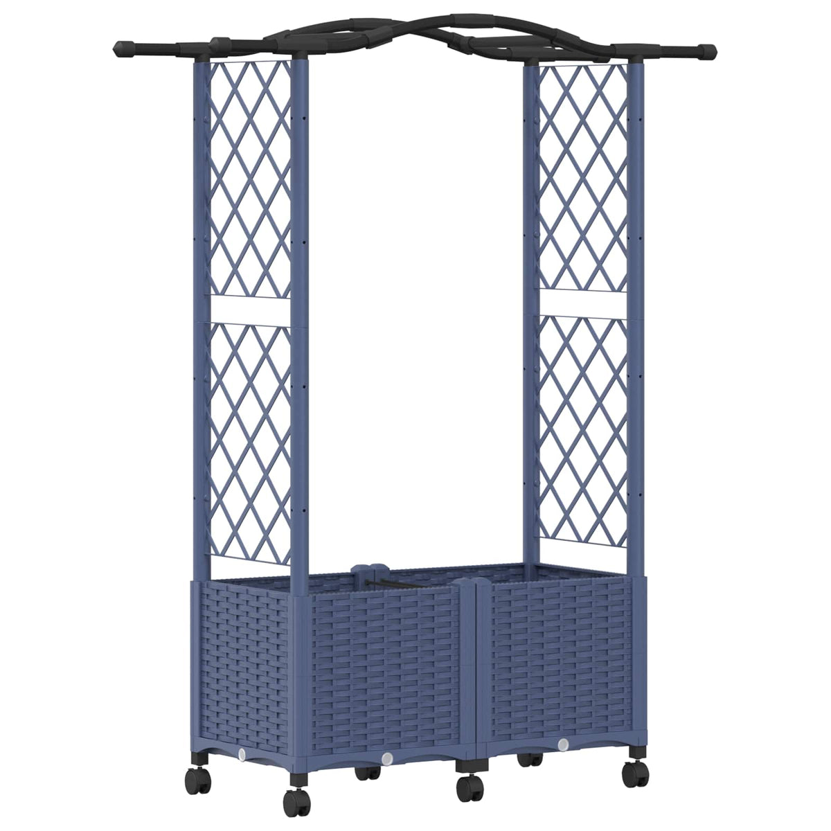 Cama Elevada Con Trellis Y Techo Gris 125 X 40 X 144 Cm Pp_0
