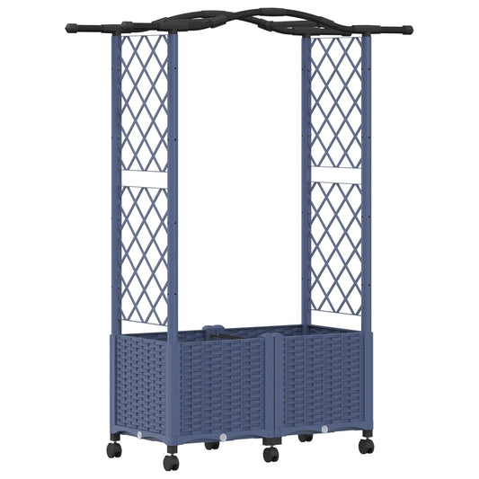 Cama Elevada Con Trellis Y Techo Gris 125 X 40 X 144 Cm Pp_0