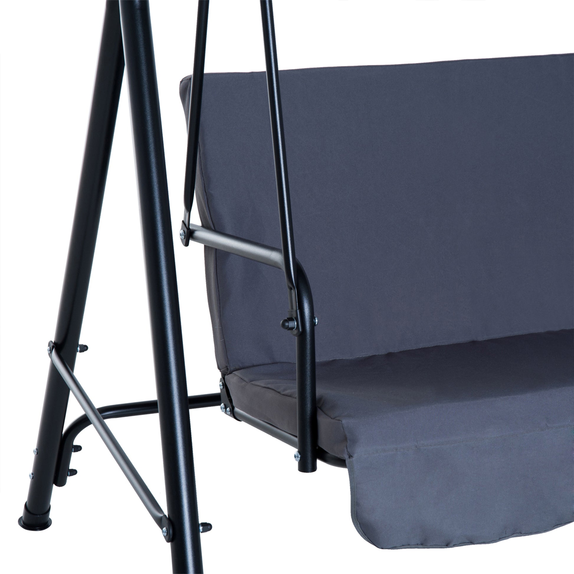 Outsunny Columpio De Jardín De 3 Plazas Con Techo Ajustable Acero 172x110x153 Cm_3