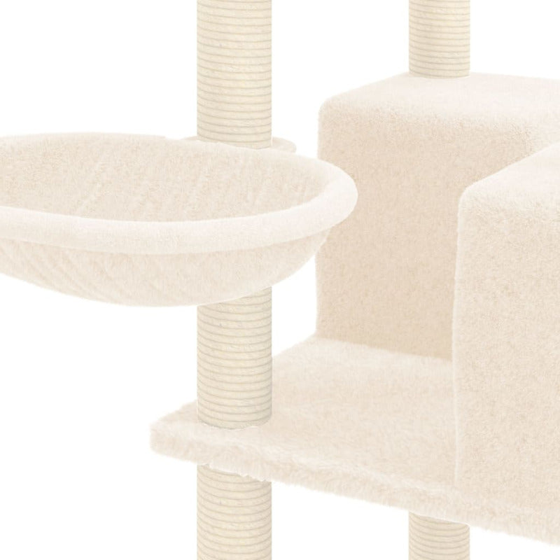 Vidaxl Rascador Para Gatos Con Postes De Sisal Color Crema 167 Cm_5