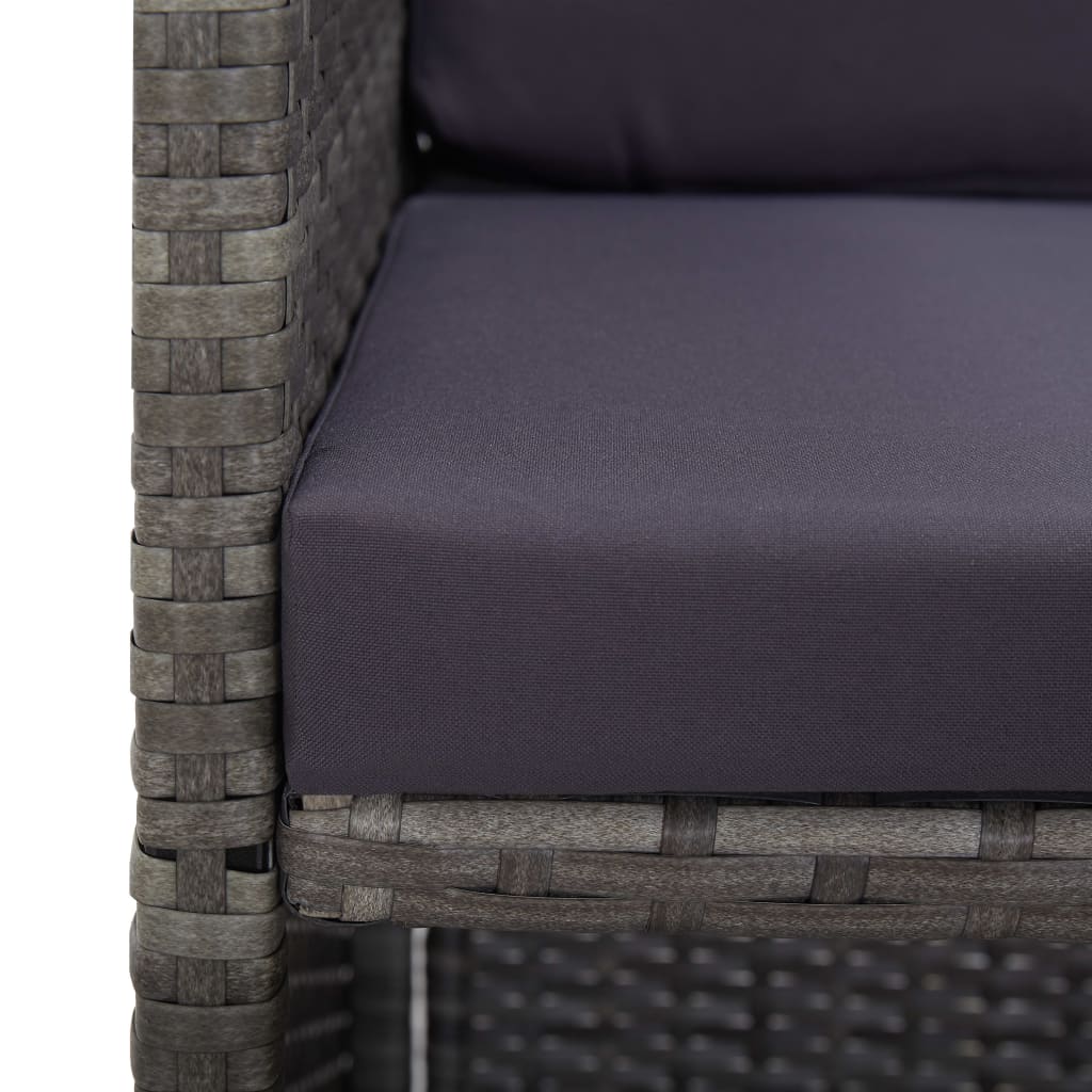 Vidaxl Set Comedor Jardín 9 Pzas Ratán Sintético Y Madera Acacia Gris_5