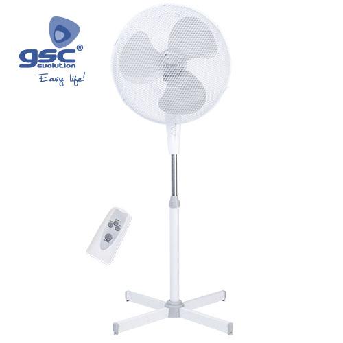Ventilador de pé de 43 cm e 45 W com comando à distância