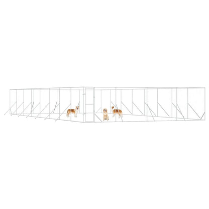 Perrera De Exterior Acero Galvanizado Plateado 8x16x2 M_3