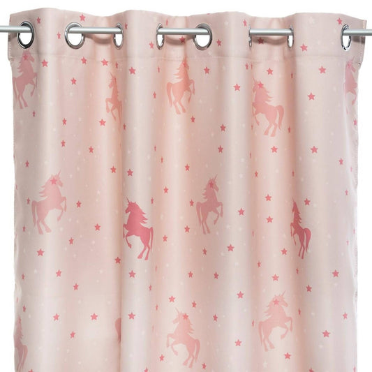 Well Home - Cortina Opaca Infantil unicornio Rosa 140x250cm_0