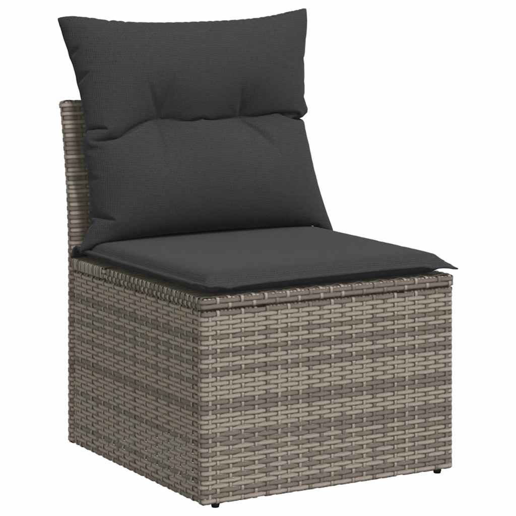 Set De Muebles De Jardín 6 Pzas Y Cojines Ratán Sintético Gris / Vetonek_5