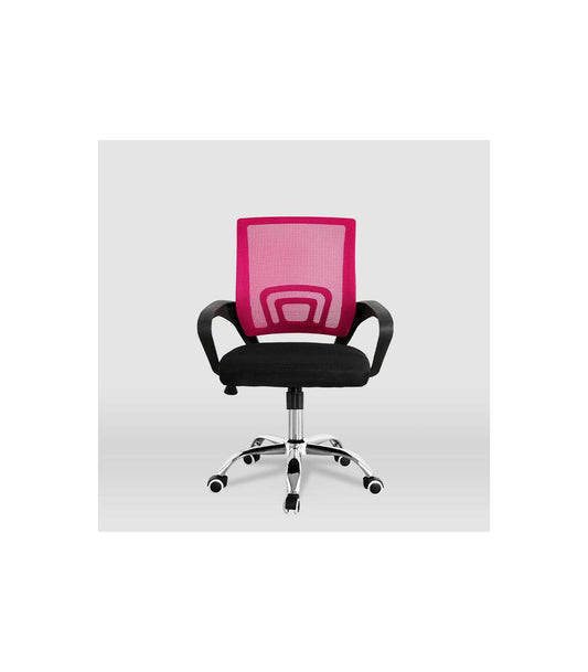 Silla De Estudio Juvenil Martina En Rosa Y Negro. Alto: 88-98, Ancho: 57, Fondo: 53.5_0