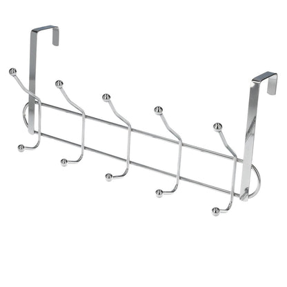 Perchero Cromado Colgante Para Puerta 5/10 Ganchos. Terminacion Metalica.
