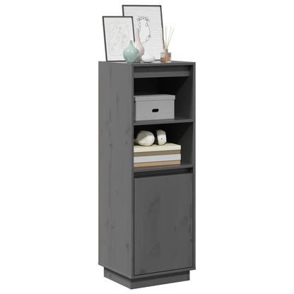 Aparador Alto De Madera Maciza De Pino Gris 37x34x110 Cm / Vetonek_5