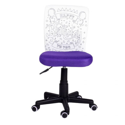 Silla De Estudio Infantil Píntame Malla, Morado, 38,5cm X 77a85 X 39,6_3