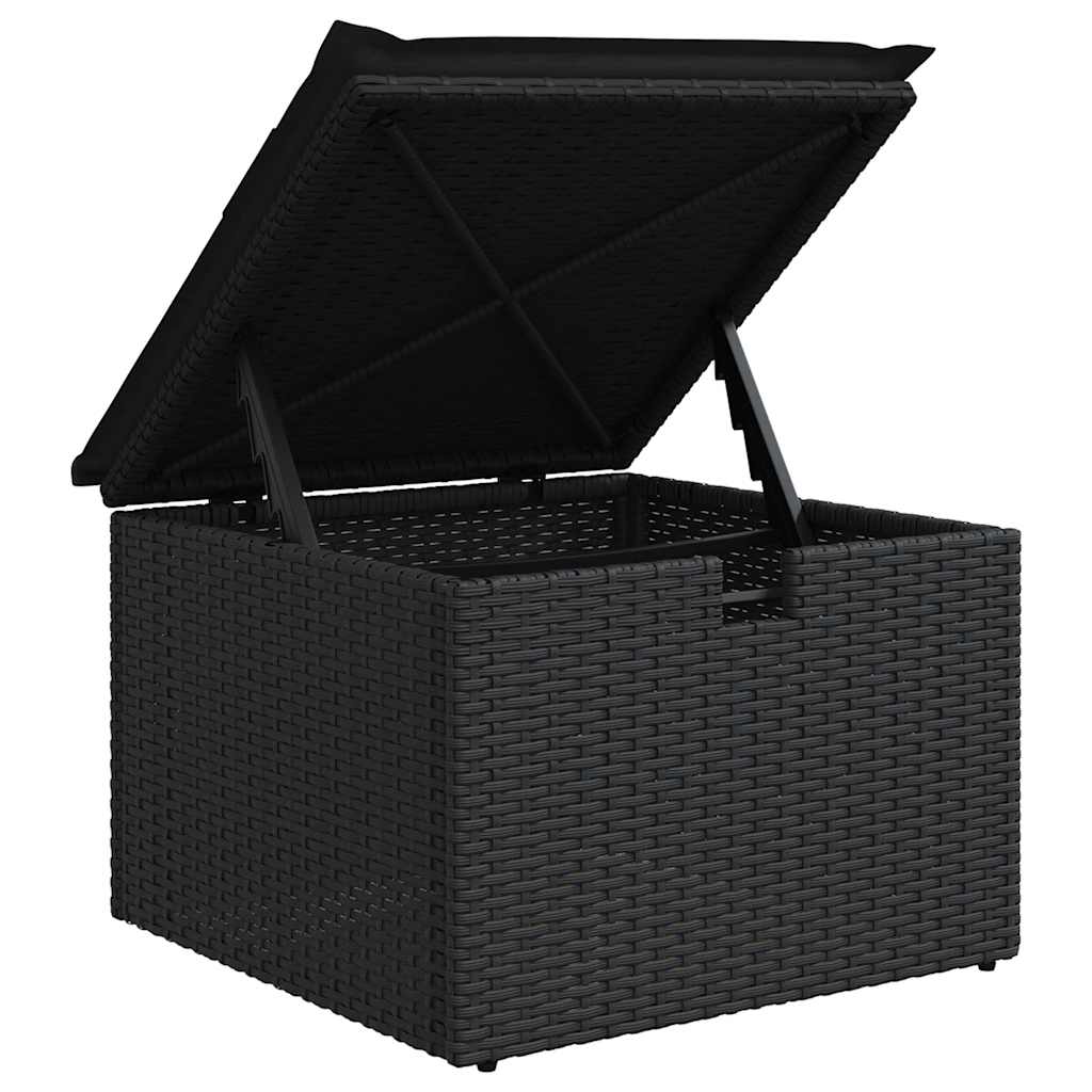 Set Sofás Jardín Y Cojines 9 Pzas Ratán Sintético Acacia Negro / Vetonek_5