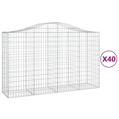 Cestas Gaviones 40 Uds Forma De Arco Hierro 200x50x120/140 Cm_0