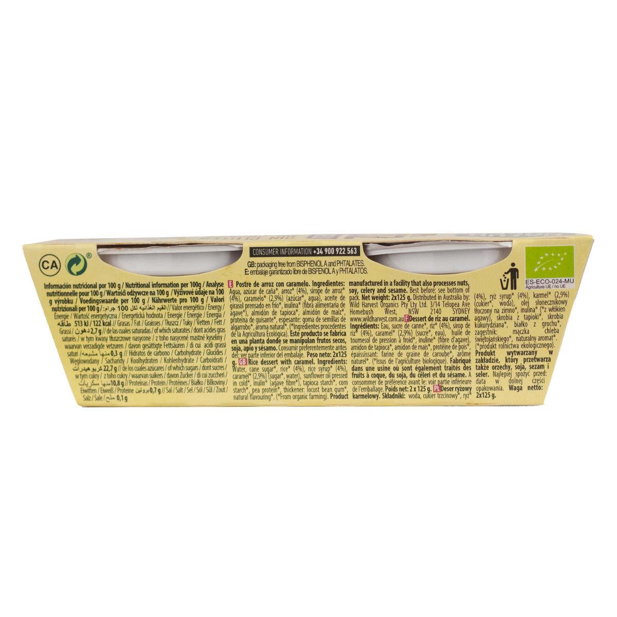 Sobremesa de arroz e caramelo NaturGreen, 2 x 125 g