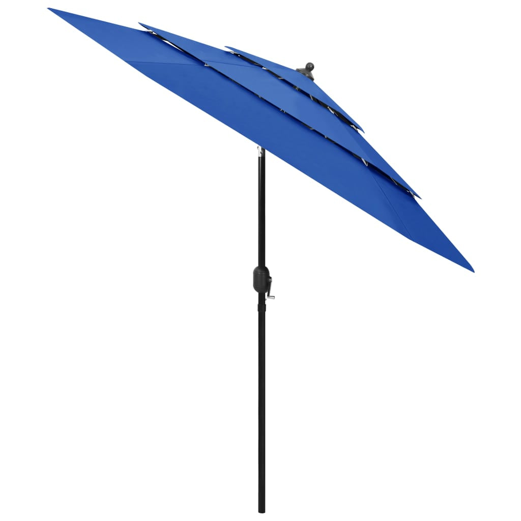 Vidaxl Sombrilla Jardín 3 Niveles Palo De Aluminio Azul Celeste 2,5 M_1
