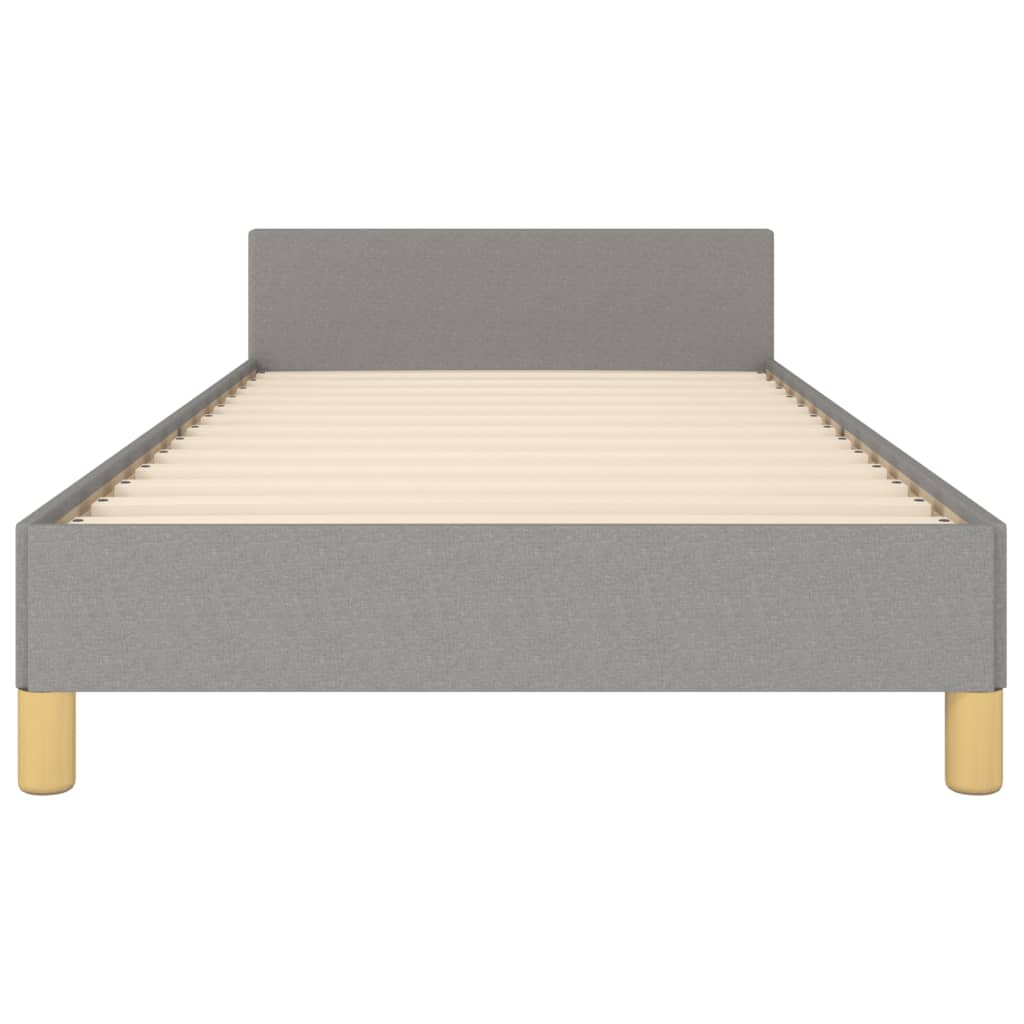 Estructura De Cama Con Cabecero De Tela Gris Claro 90x190 Cm / Vetonek_3