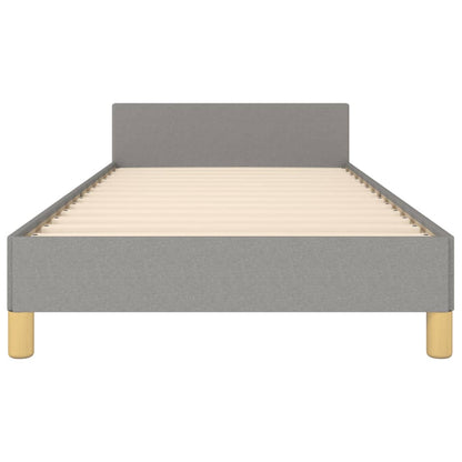 Estructura De Cama Con Cabecero De Tela Gris Claro 90x190 Cm / Vetonek_3