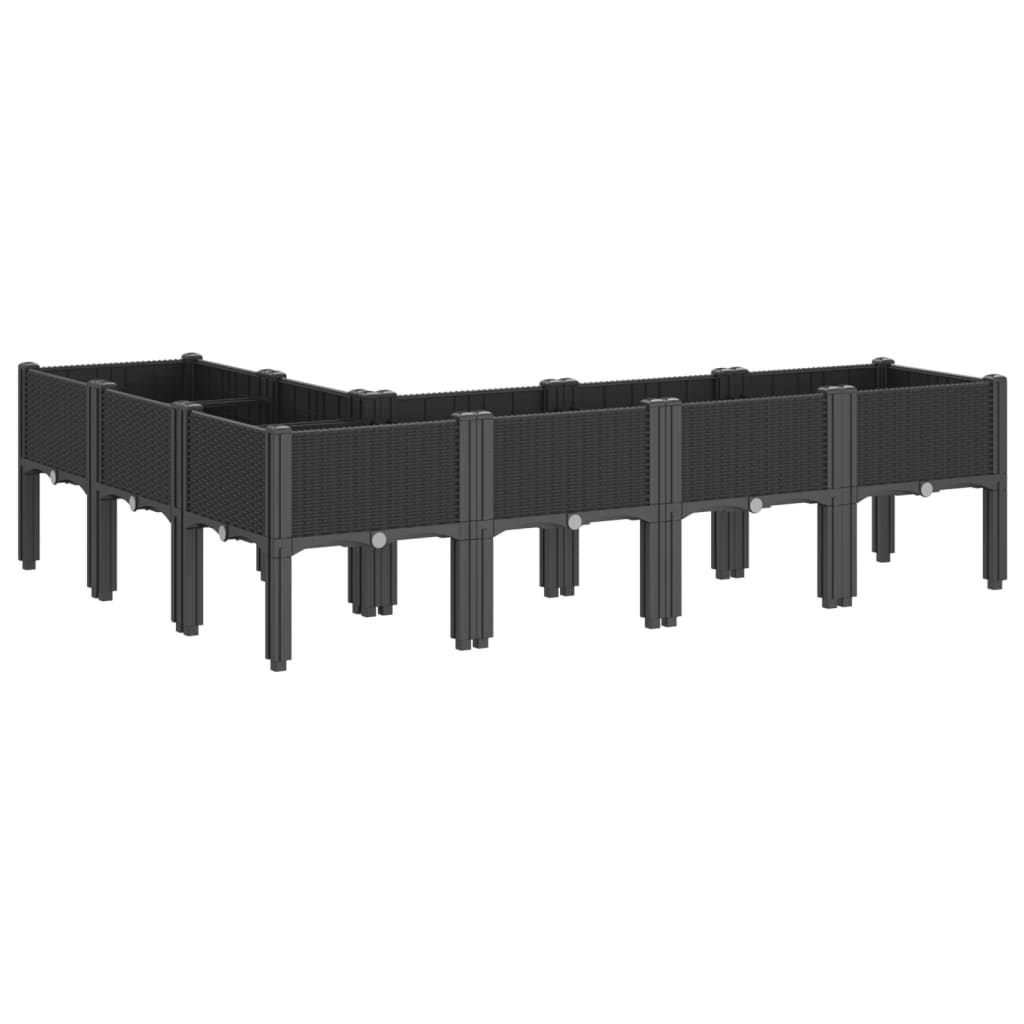 Jardinera Con Patas Pp Negro 160x120x42 Cm_4