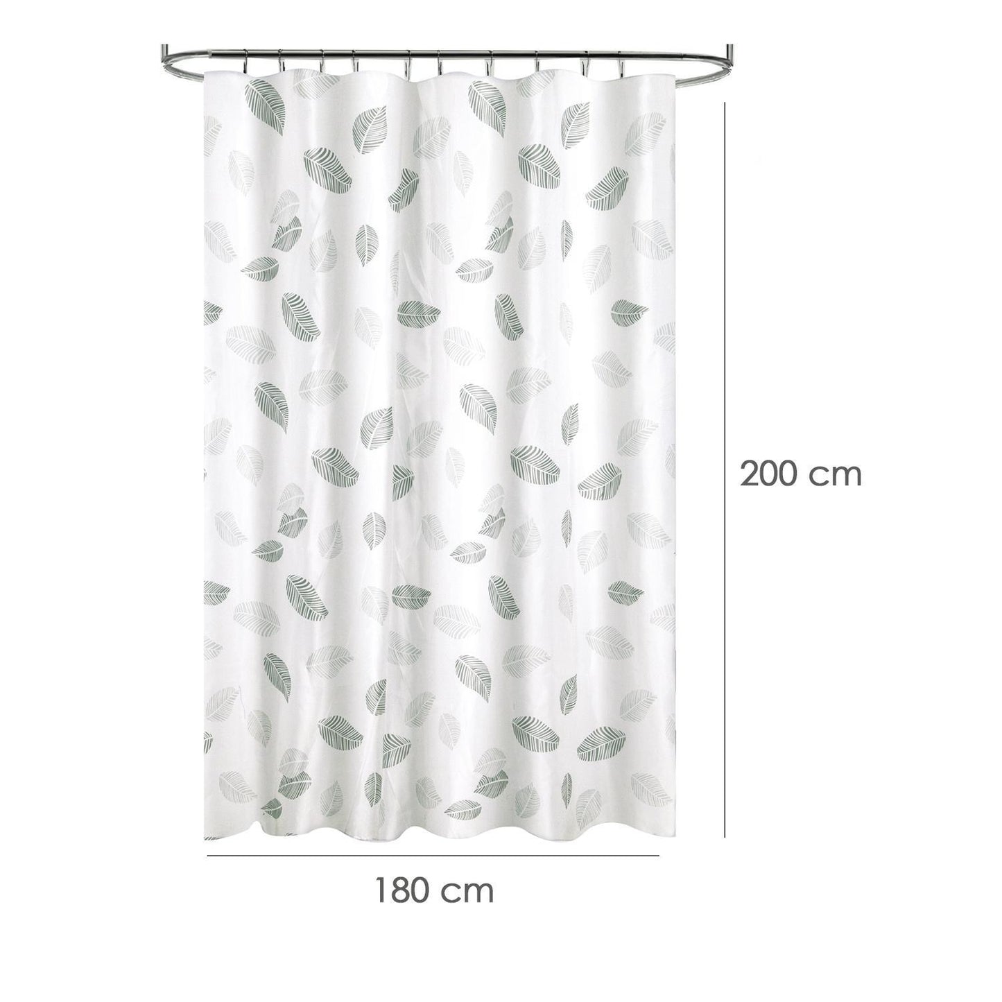 Cortina Ducha Tela Hojas 180 X 200 Cm. Cortina Baño, Cortina Tela Impermeable Con Anillas_1