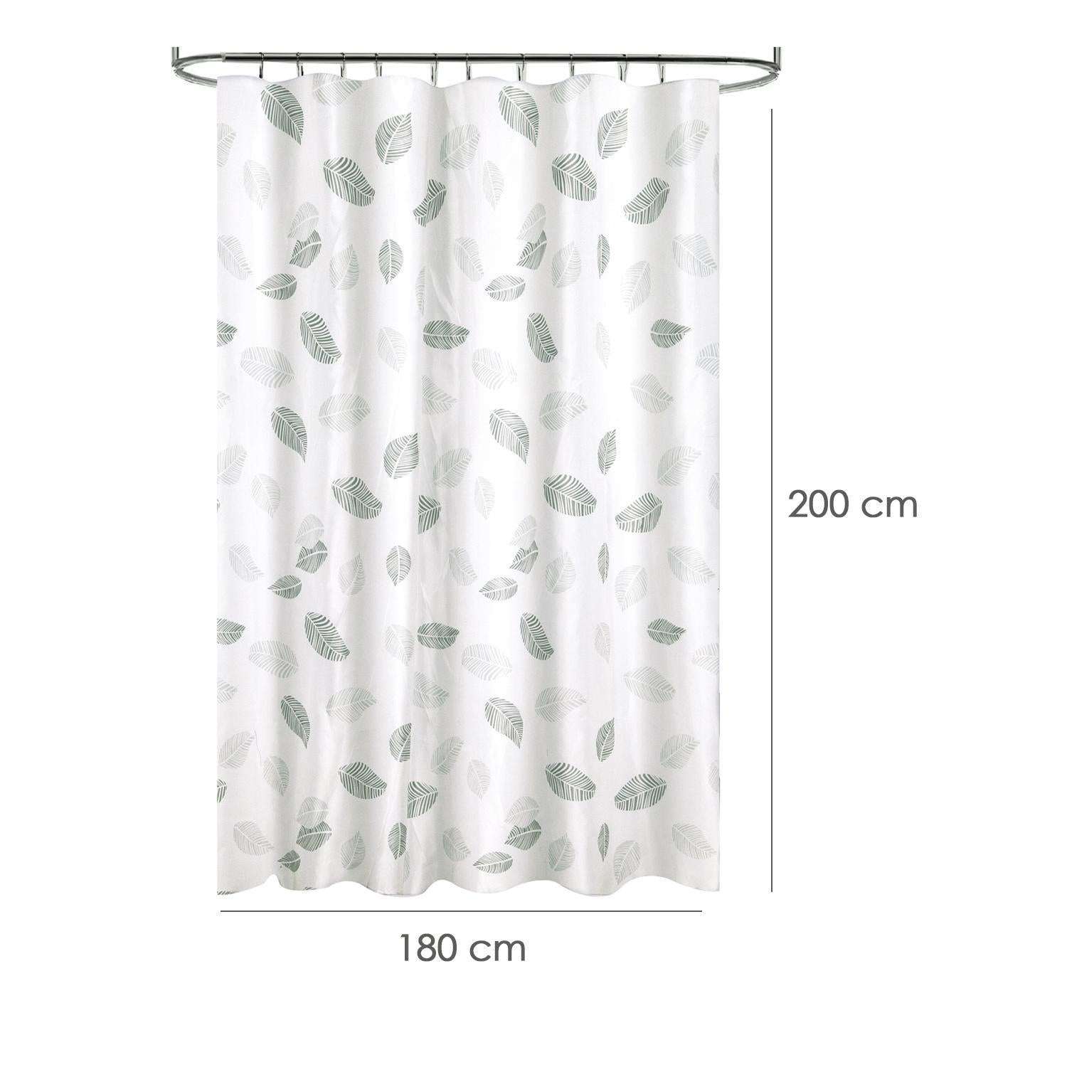 Cortina Ducha Tela Hojas 180 X 200 Cm. Cortina Baño, Cortina Tela Impermeable Con Anillas_1