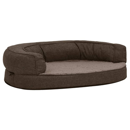 Vidaxl Colchón De Cama De Perro Ergonómico Aspecto Lino Marrón 75x53cm_0