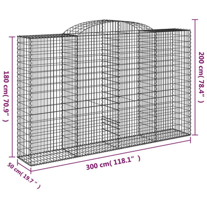 Cestas De Gaviones 7 Uds Forma De Arco Hierro 300x50x180/200 Cm_5