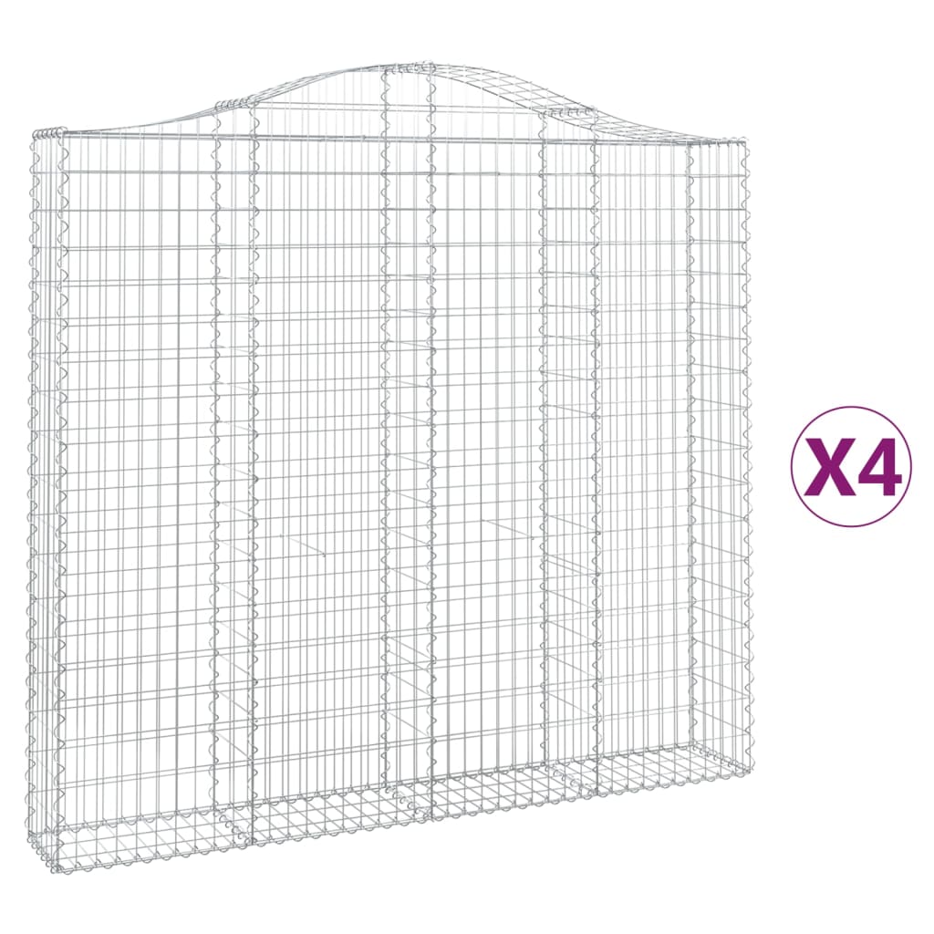 Cestas De Gaviones 4 Uds Forma De Arco Hierro 200x30x180/200 Cm_0