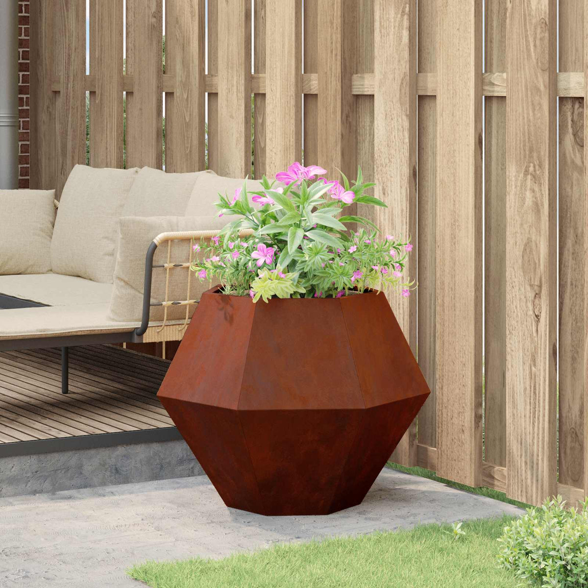 Jardinera Oxidado 75 X 75 X 60 Cm Acero Oxidado_3