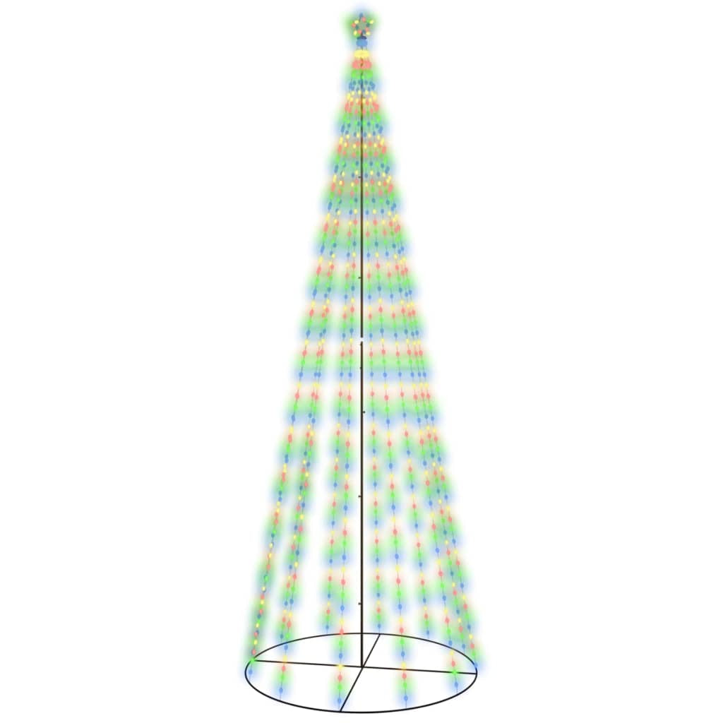 Vidaxl Árbol De Navidad Cónico 732 Leds De Colores 160x500 Cm_0