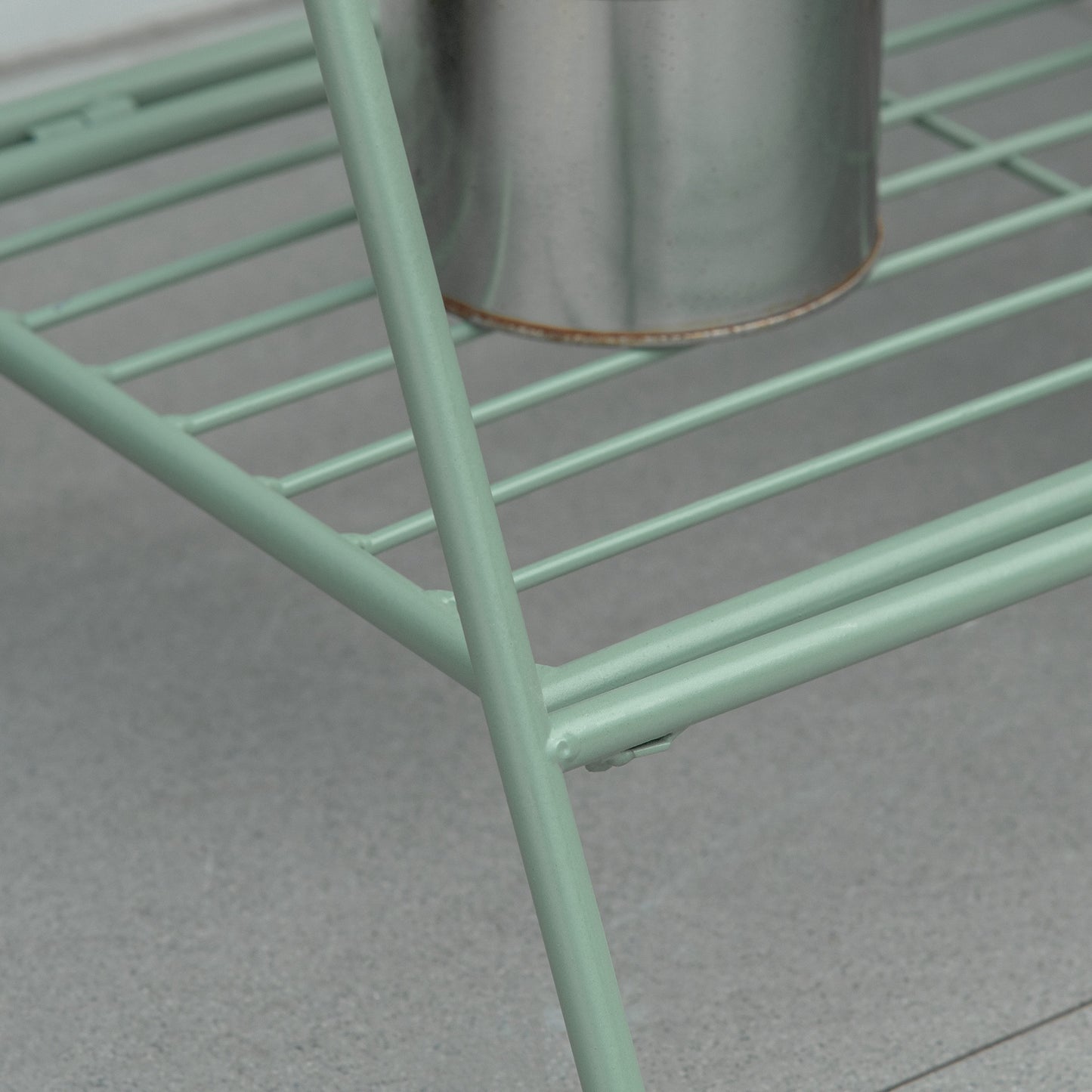 Outsunny Soporte Metal Para Plantas Plegable Con 3 Macetas Estante 47x37x78,5 Cm_4